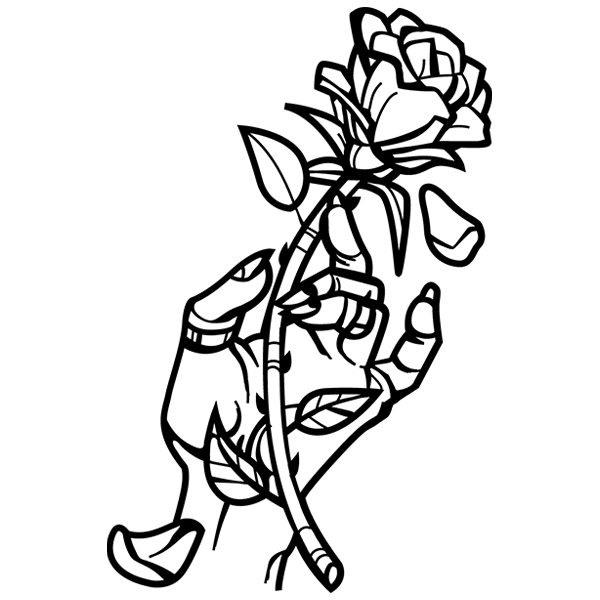 Mystique - Rose and Hand [SVG, DXF]