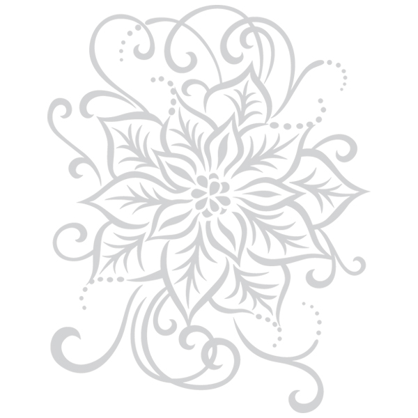 White Christmas Poinsettia Swirl [SVG, DXF] 1