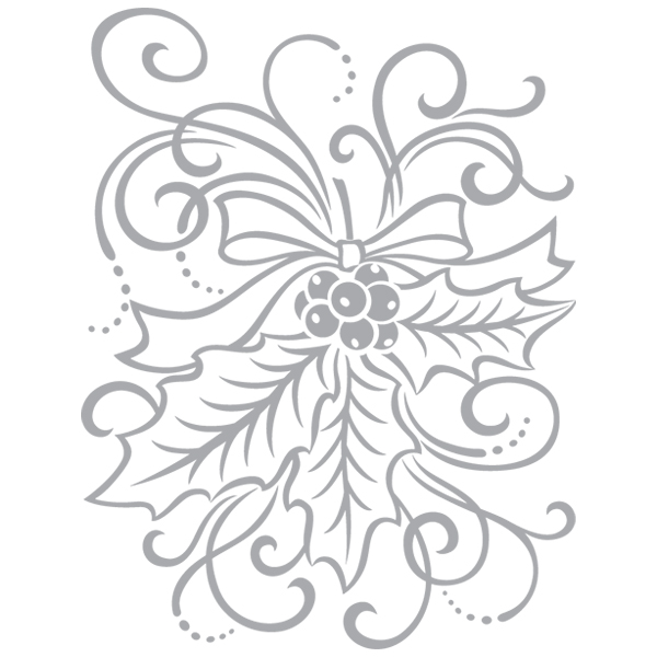 White Christmas Holly and Berries [SVG, DXF] 1