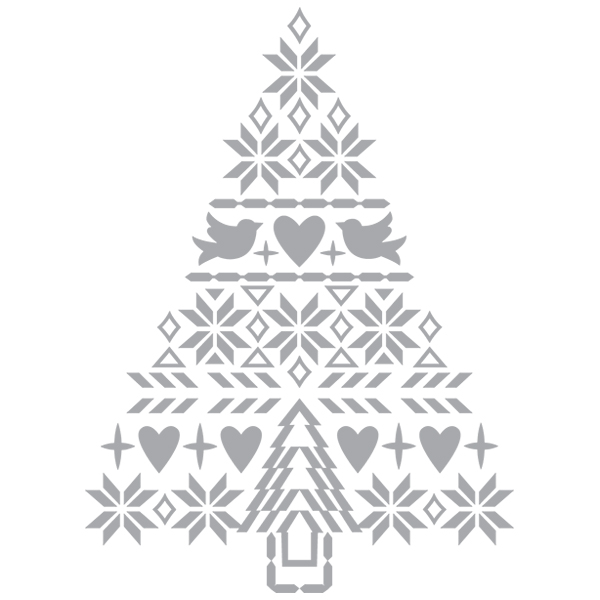 White Christmas Nordic Tree of Peace [SVG, DXF]