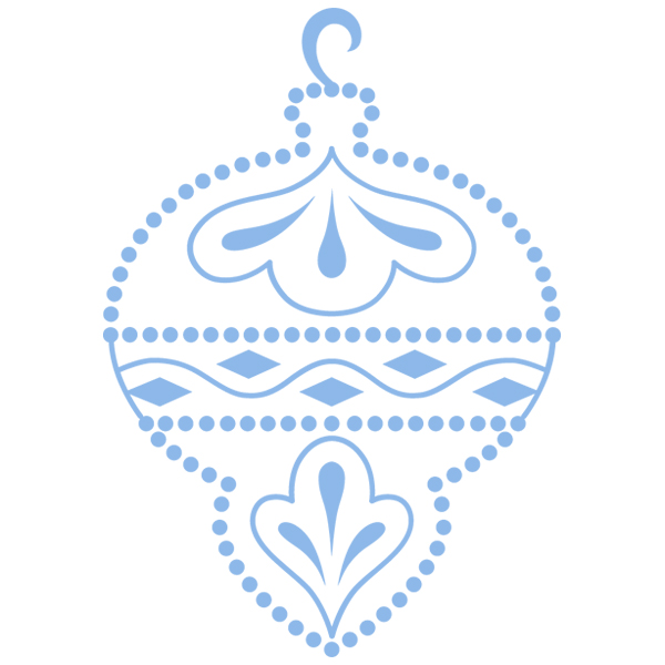 White Christmas Ornament Shine [SVG, DXF]