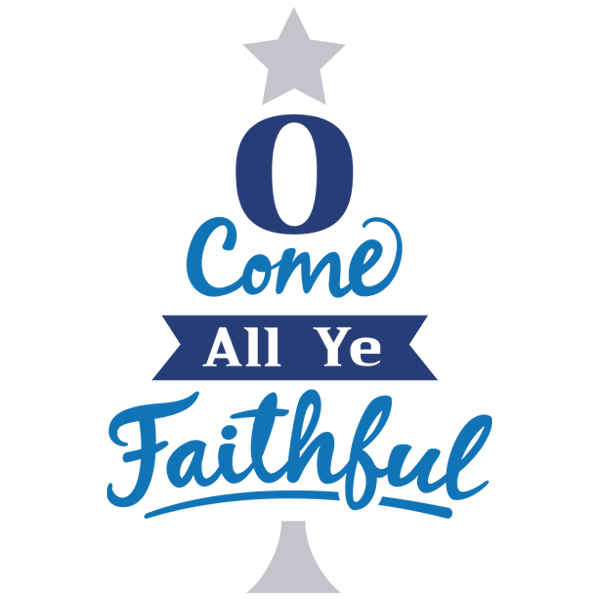 Come All Ye Faithful Christmas Tree [SVG, DXF]
