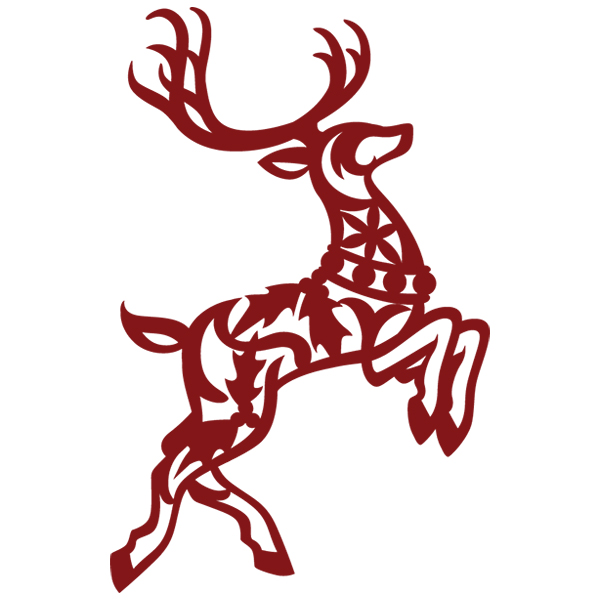 White Christmas - Flying Reindeer [SVG, DXF] 1