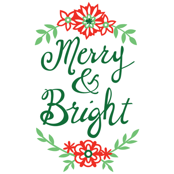 Chalkboard Christmas - Merry and Bright [SVG, DXF]