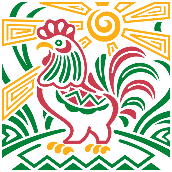 Mola Rooster Square [SVG, DXF]