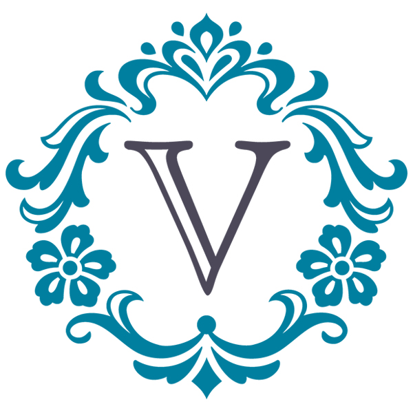Damask Alphabet - V [SVG, DXF]