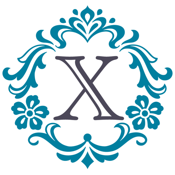Damask Alphabet - X [SVG, DXF]