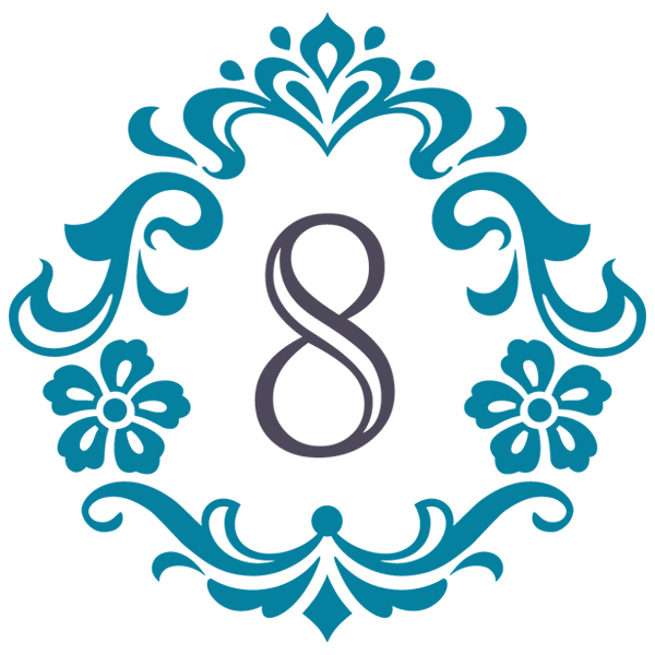 Damask Alphabet - 8 [SVG, DXF]