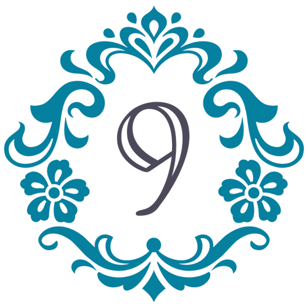 Damask Alphabet - 9 [SVG, DXF]