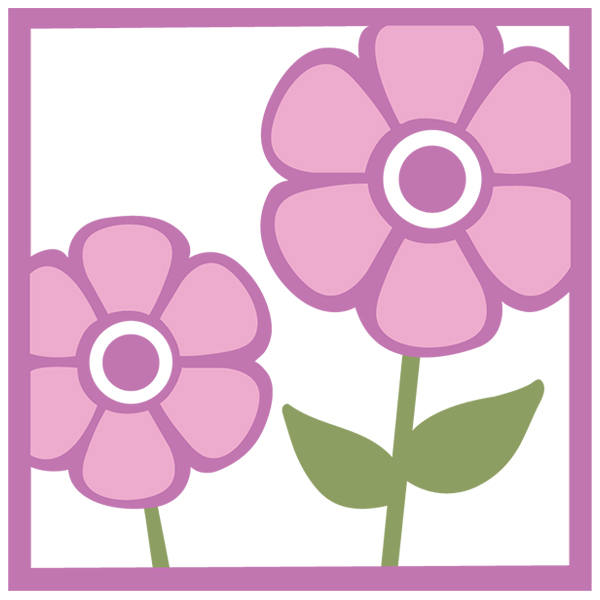 Pansy Pair Square [SVG, DXF]