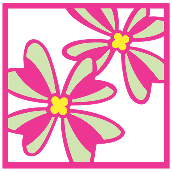 Wondrous Wild Flower Square [SVG, DXF]