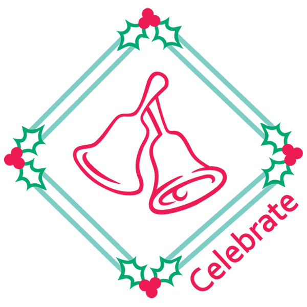 Celebrate Christmas Bells Diamond [SVG, DXF]