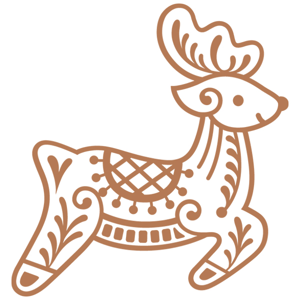 Gingerbread Cookie - Reindeer [SVG, DXF]