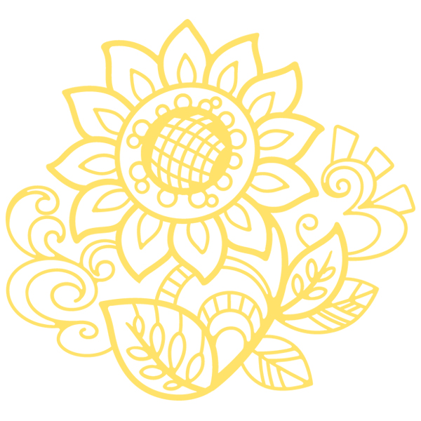 Doodle Sunflower [SVG, DXF]