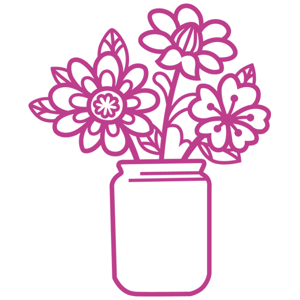Doodle Jar Bouquet [SVG, DXF]