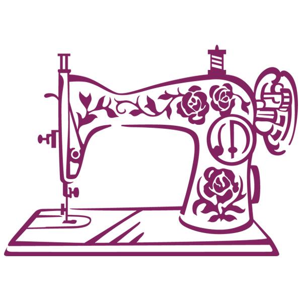 Simple Floral Sewing Machine [SVG, DXF]