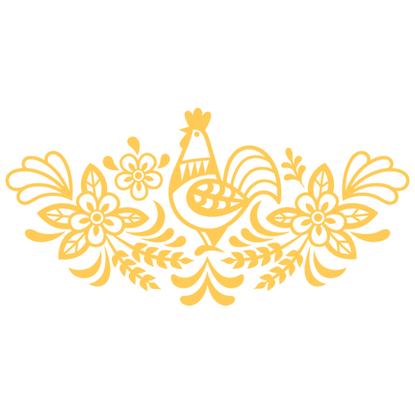 Folksy Chicken Border [SVG, DXF]