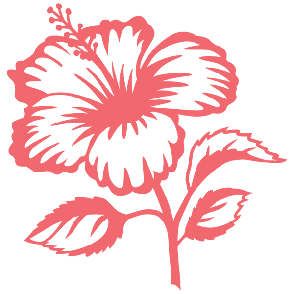 Hibiscus Silhouette [SVG, DXF]