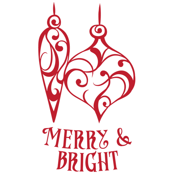 Merry & Bright [SVG, DXF]