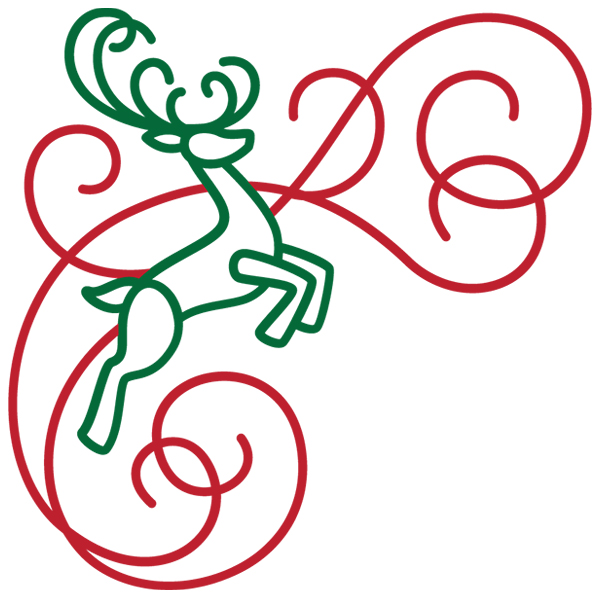 Art Nouveau Reindeer Corner [SVG, DXF]
