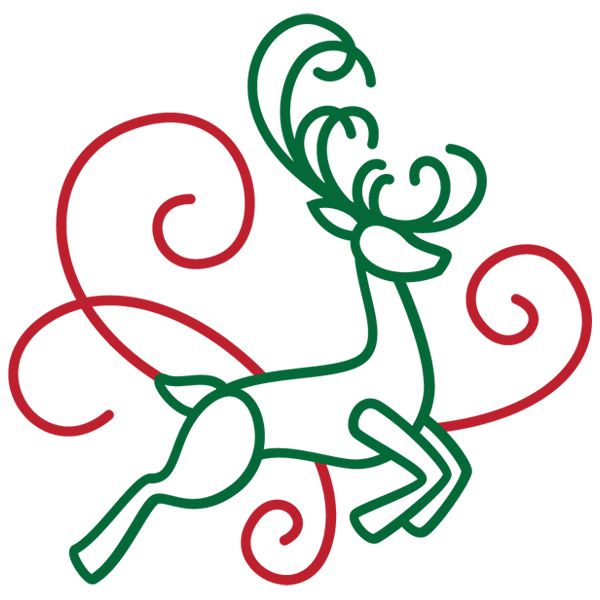 Art Nouveau Reindeer Accent [SVG, DXF]