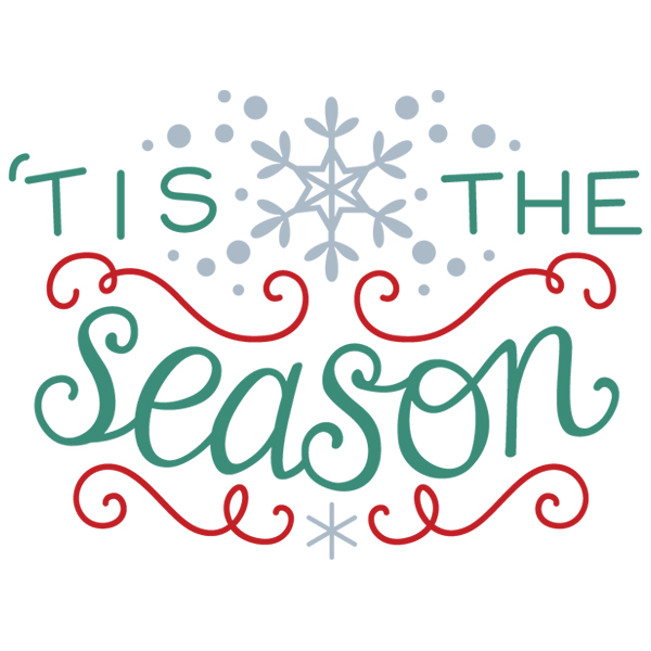 Tis the Season and Snowflake [SVG, DXF]