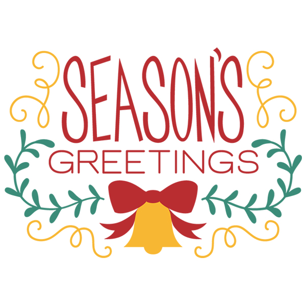 Season's Greetings and Bell [SVG, DXF]