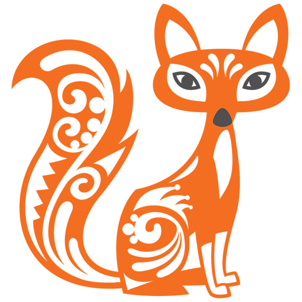 Fox with Flourish [SVG, DXF]