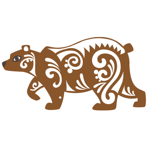 Bear with Flourish [SVG, DXF]