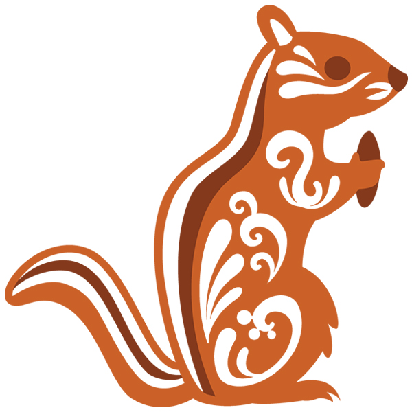 Chipmunk with Flourish [SVG, DXF]