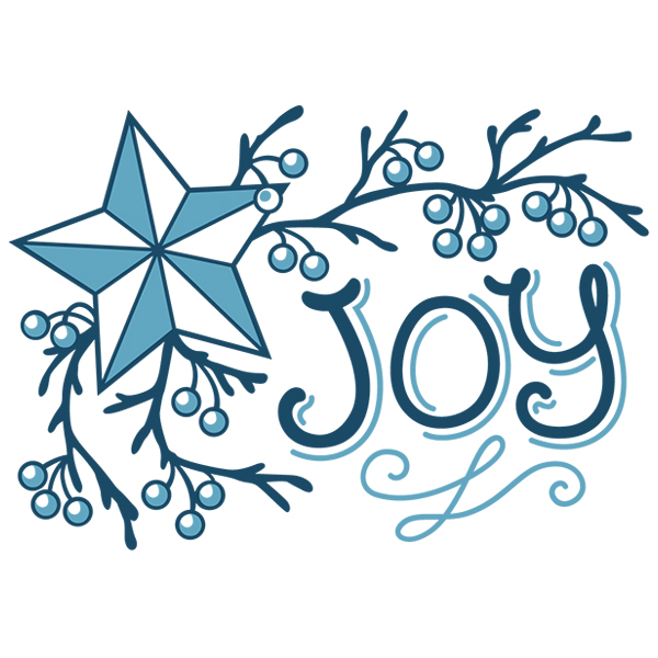 Christmas Joy and Star [SVG, DXF]