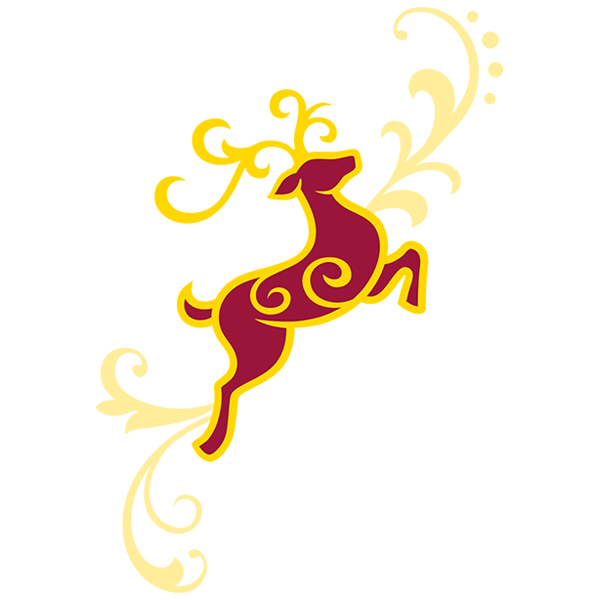 Reindeer Frolic Flying Right [SVG, DXF]