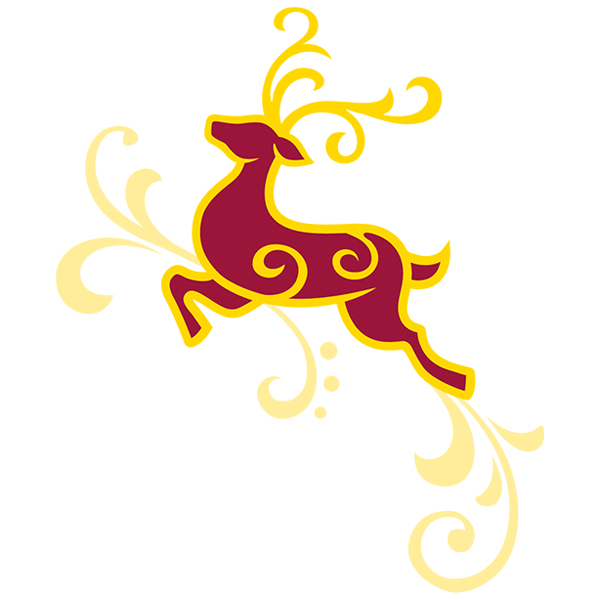 Reindeer Frolic Flying Left [SVG, DXF]