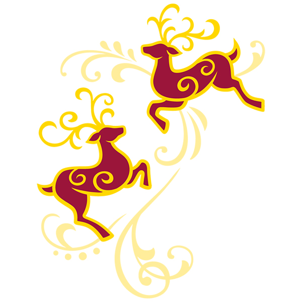 Reindeer Frolic Pair [SVG, DXF]
