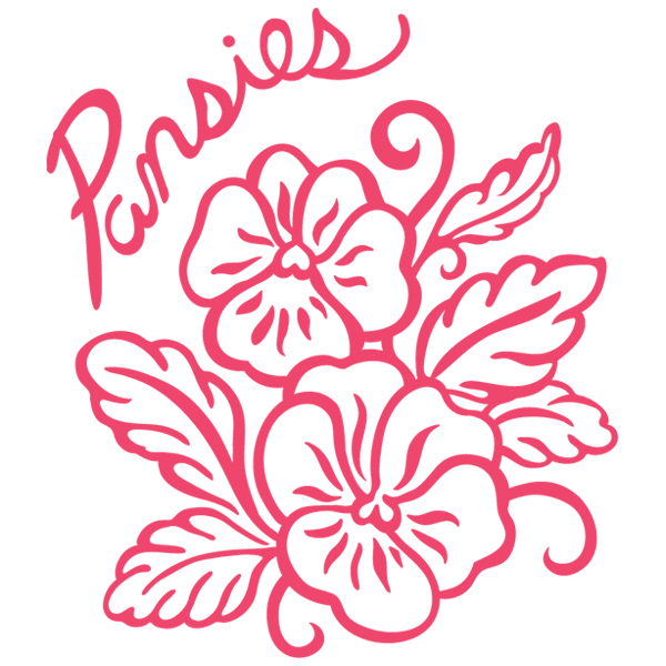 Spring Garden Pansies [SVG, DXF]