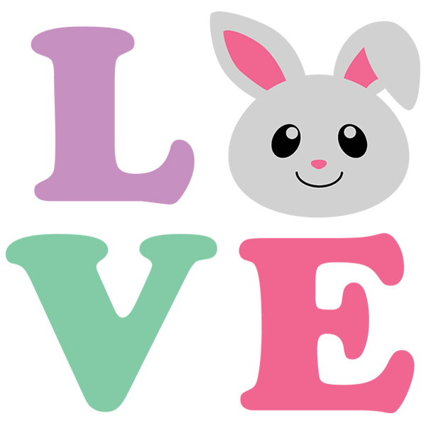 Bunny Love Square [SVG, DXF]