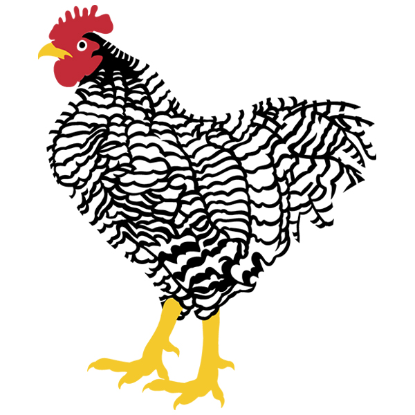 Barred Plymouth Rock Rooster [SVG, DXF]