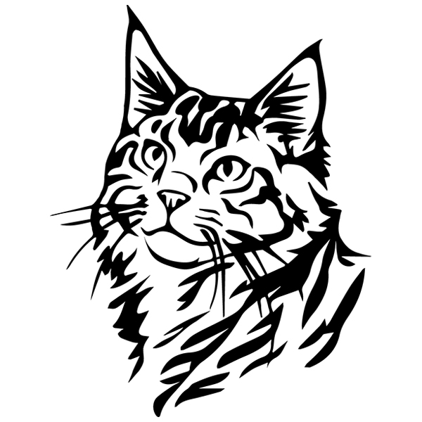 Maine Coon Cat Silhouette [SVG, DXF]