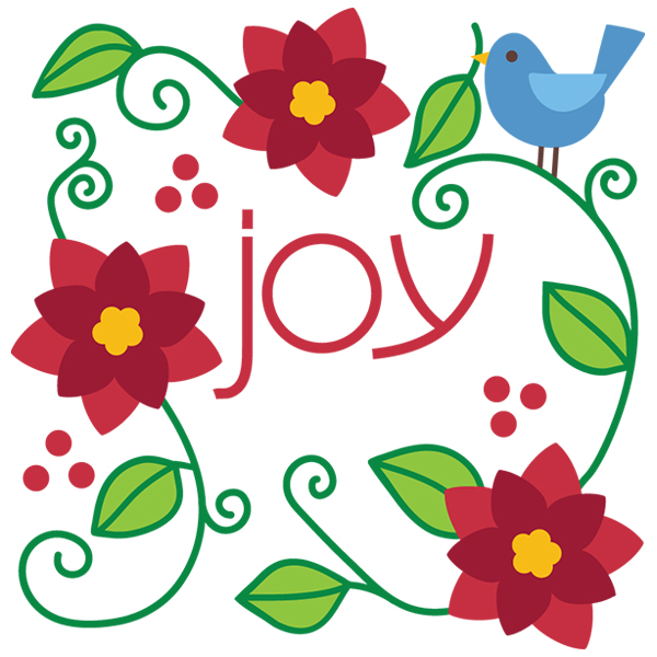 Christmas Joy Square [SVG, DXF]