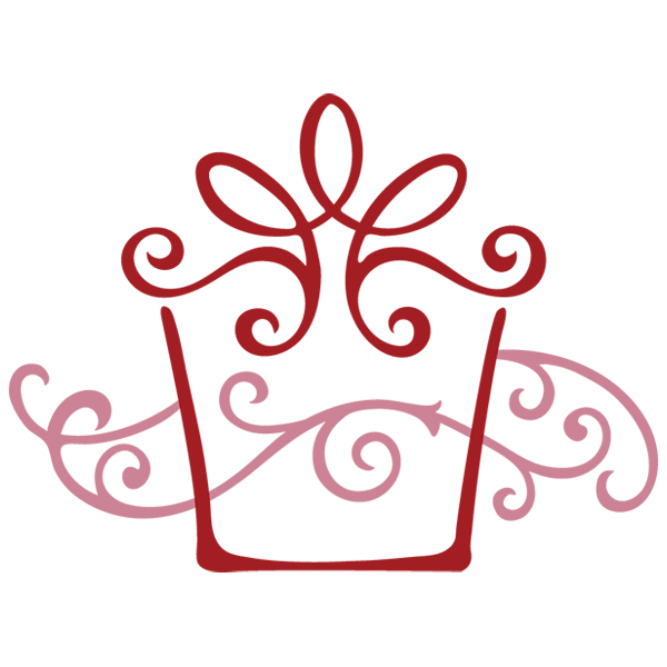 Fa La La Filigree Gift 3 [SVG, DXF]