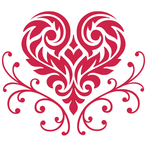 Damask Heart [SVG, DXF]