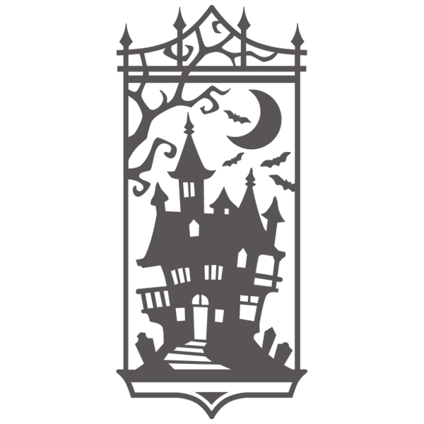 Haunted House Silhouette Panel [SVG, DXF]