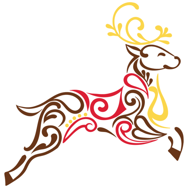 Christmas Filigree Reindeer [SVG, DXF]