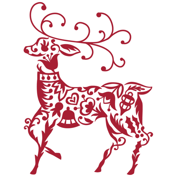 Scandinavian Christmas Reindeer [SVG, DXF]