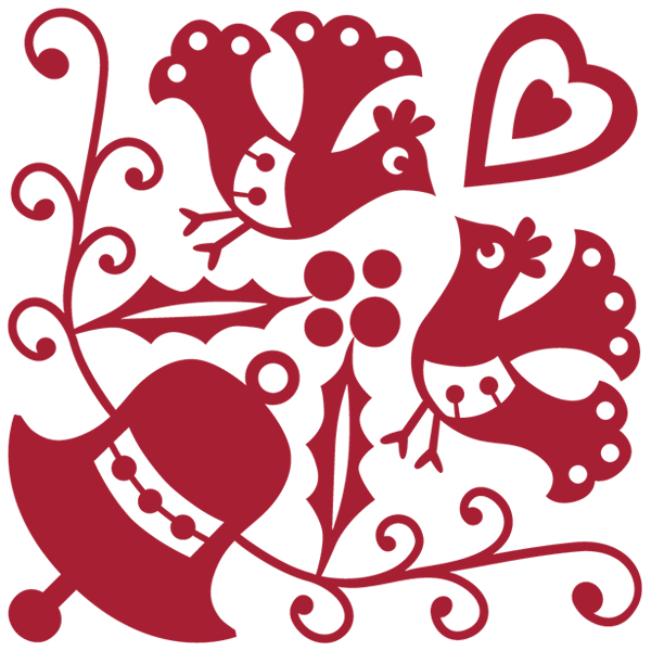 Scandinavian Christmas Bell Corner [SVG, DXF]
