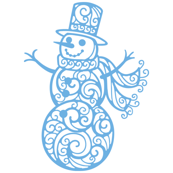 Filigree Snowman [SVG, DXF]