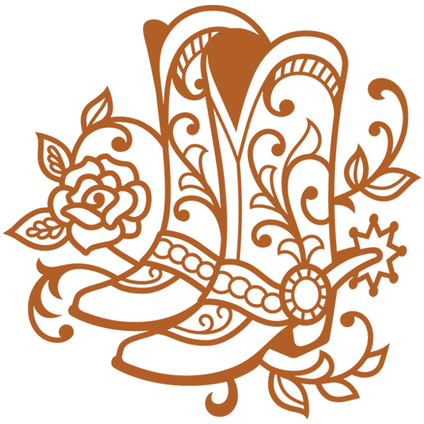 Cowboy Boots with Roses [SVG, DXF]