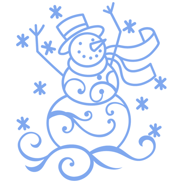Rustic Snowman Accent [SVG, DXF]