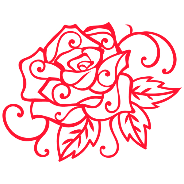 Rustic Rose Accent [SVG, DXF]