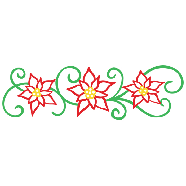 Art Nouveau Pretty Poinsettias Border [SVG, DXF]